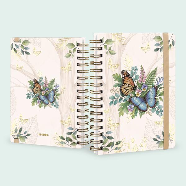 Caderno Premium Bosque Pautado Borboletas 15x21cm 80 fls