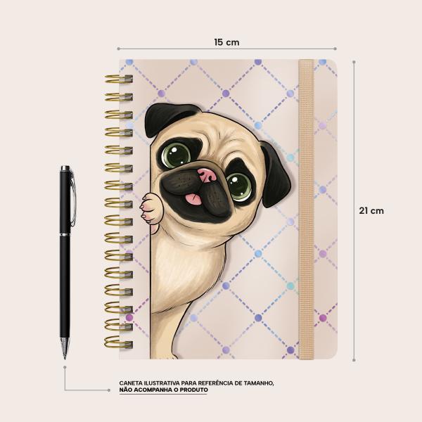 Caderno Premium Pet Lover Pautado Doce Pug 15x21cm 80 fls