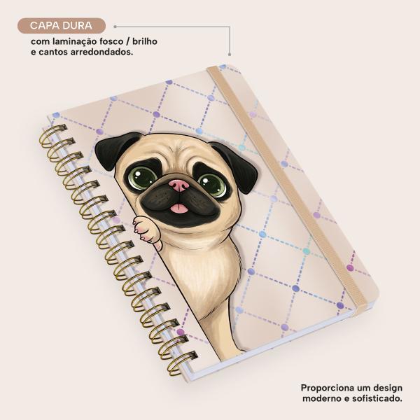 Caderno Premium Pet Lover Pautado Doce Pug 15x21cm 80 fls