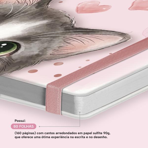 Caderno Premium Pet Lover Pautado Patinhas de Amor 15x21cm 80 fls