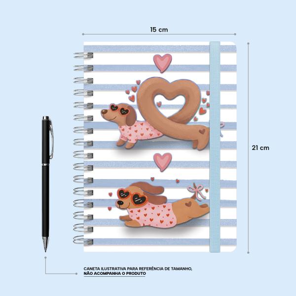 Caderno Premium Pet Lover Pautado Salsicha Love 15x21cm 80 fls