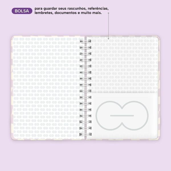 Caderno Premium Retrô Pautado Borboleta Lilás 15x21cm 80 fls