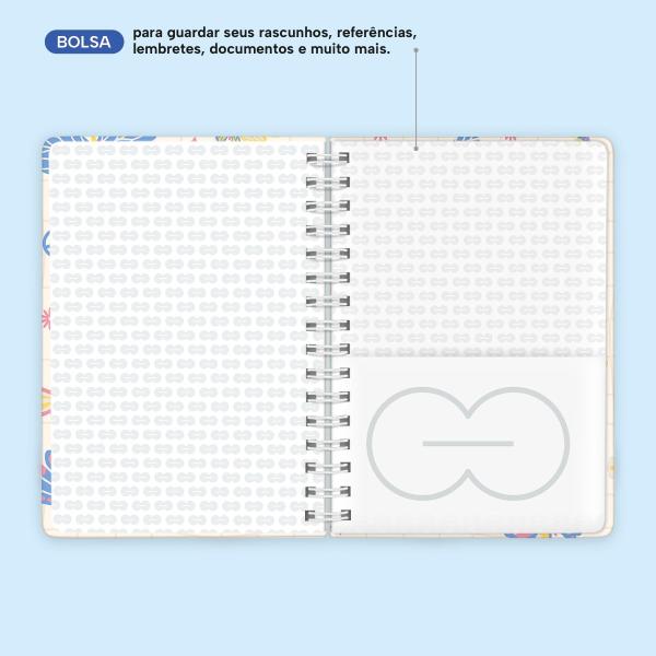 Caderno Premium Retrô Pautado Borboletas Coloridas 15x21cm 80 fls