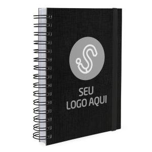 Agenda Plus Personalizada Seu Logo Aqui Linho Preto
