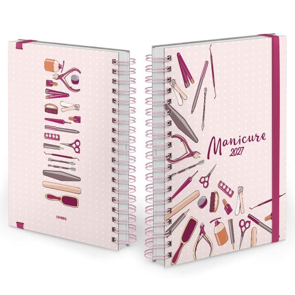 Agenda Comercial Plus Manicure Conjunto Rosa