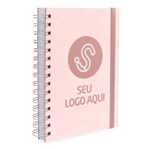 Agenda Plus Personalizada Seu Logo Aqui Couro Rosa