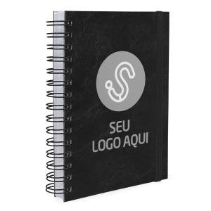 Agenda Plus Personalizada Seu Logo Aqui Couro Preto