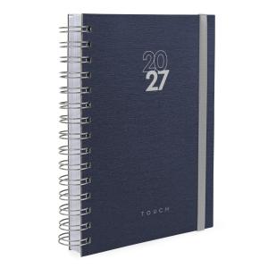 Agenda Plus Solid Touch Tipo Aço Escovado Azul