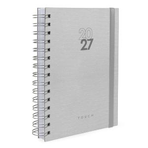 Agenda Plus Solid Touch Tipo Aço Escovado Cinza