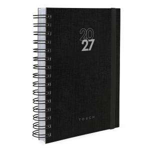 Agenda Plus Solid Touch Tipo Linho Preto