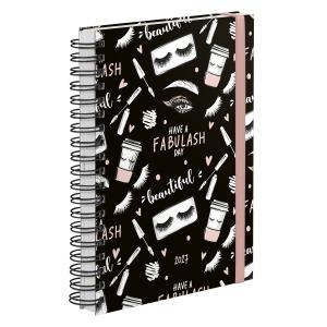 Agenda Comercial Plus Salão de Beleza Charm Preto Rosa