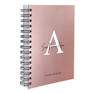 Agenda Personalizada Moderna Letra Metalizada Rose Gold