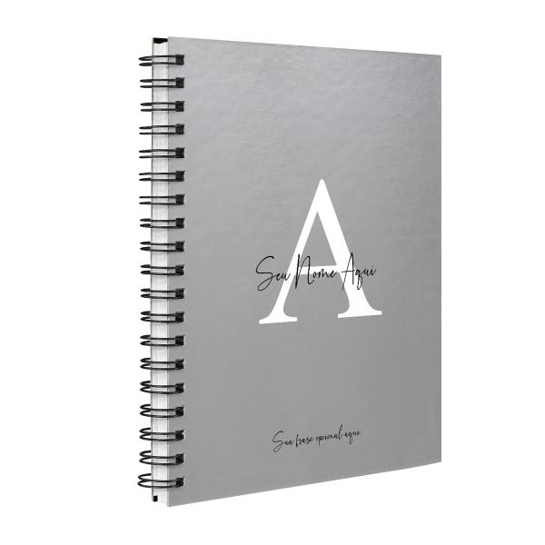 Agenda Planner Semanal Personalizada Moderna Letra Metalizada Prata