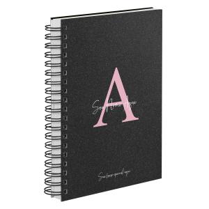 Agenda Diária Personalizada Areia Sand Preto Rosa