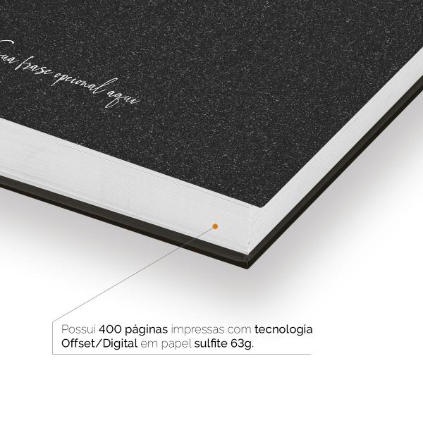 Agenda Diária Personalizada Areia Sand Preto Rosa