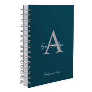 Agenda Personalizada Moderna Letra Cores Azul Petróleo 2027