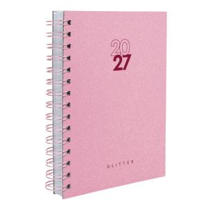 Agenda Solid Glitter Cores Rosa E Pink