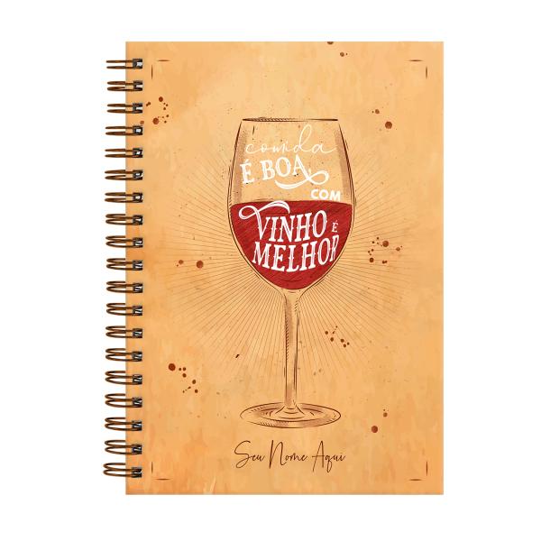 Caderno Personalizado de Receitas Comida É Boa 18x25cm