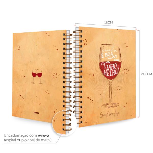 Caderno Personalizado de Receitas Comida É Boa 18x25cm