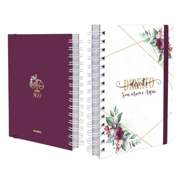 Agenda Plus Personalizada Profissões Floral Direito Ouro