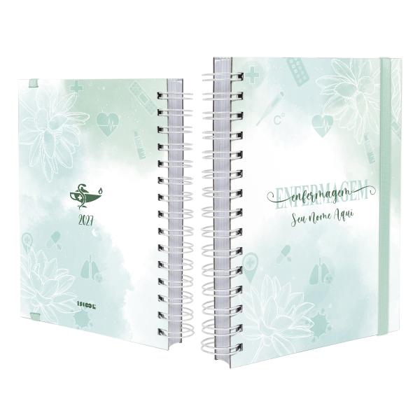 Agenda Plus Personalizada Profissões Floral Enfermagem Verde 2027